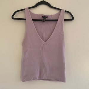 Lavender deep V neck tank top